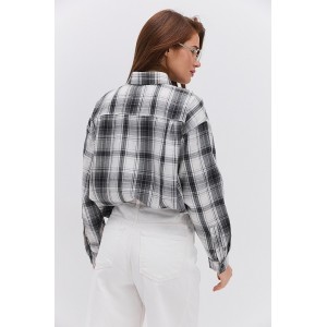 Трендовая рубашка oversize в клетку One Size | женская рубашка для беременных и после | клетка | Украинский производитель